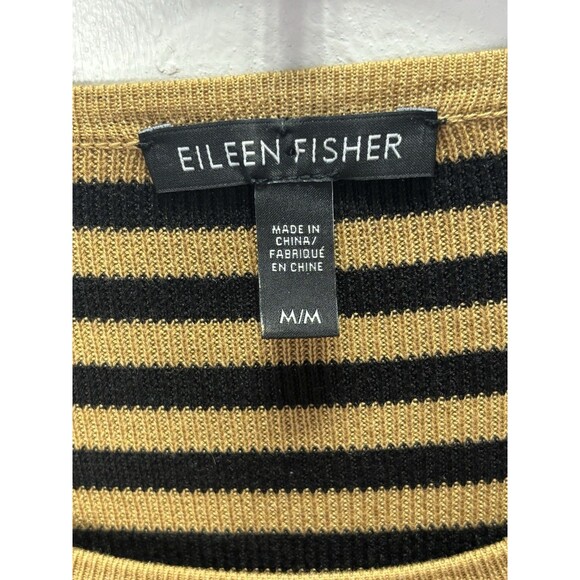 EILEEN FISHER Women’s Tencel/Silk Tan/Black Striped Pullover TopSweater Sz M - Picture 16 of 16